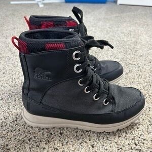 Sorel Black and Red Kids Boots